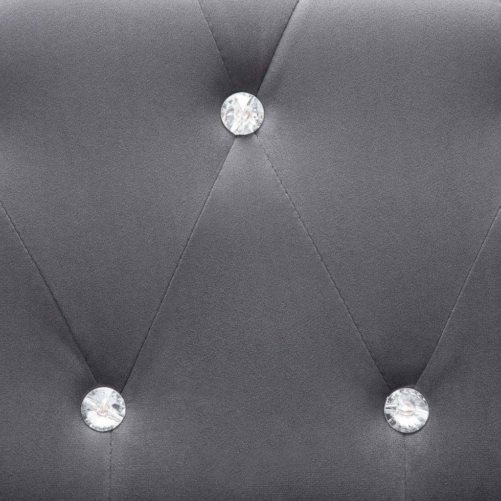 vidaXL Chesterfield Sofa 3-Sitzer Samtbezug 199x75x72 cm Grau