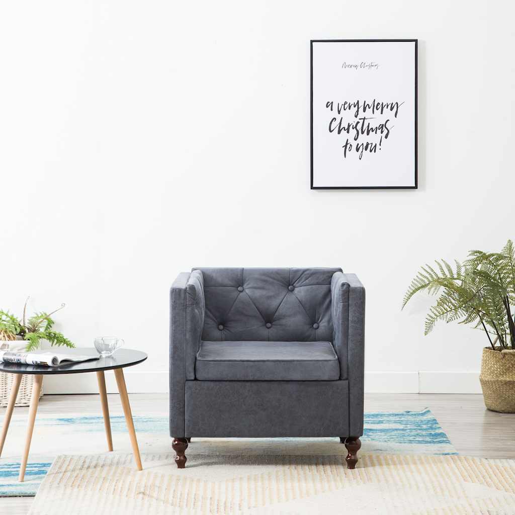 vidaXL Sessel Grau Stoff