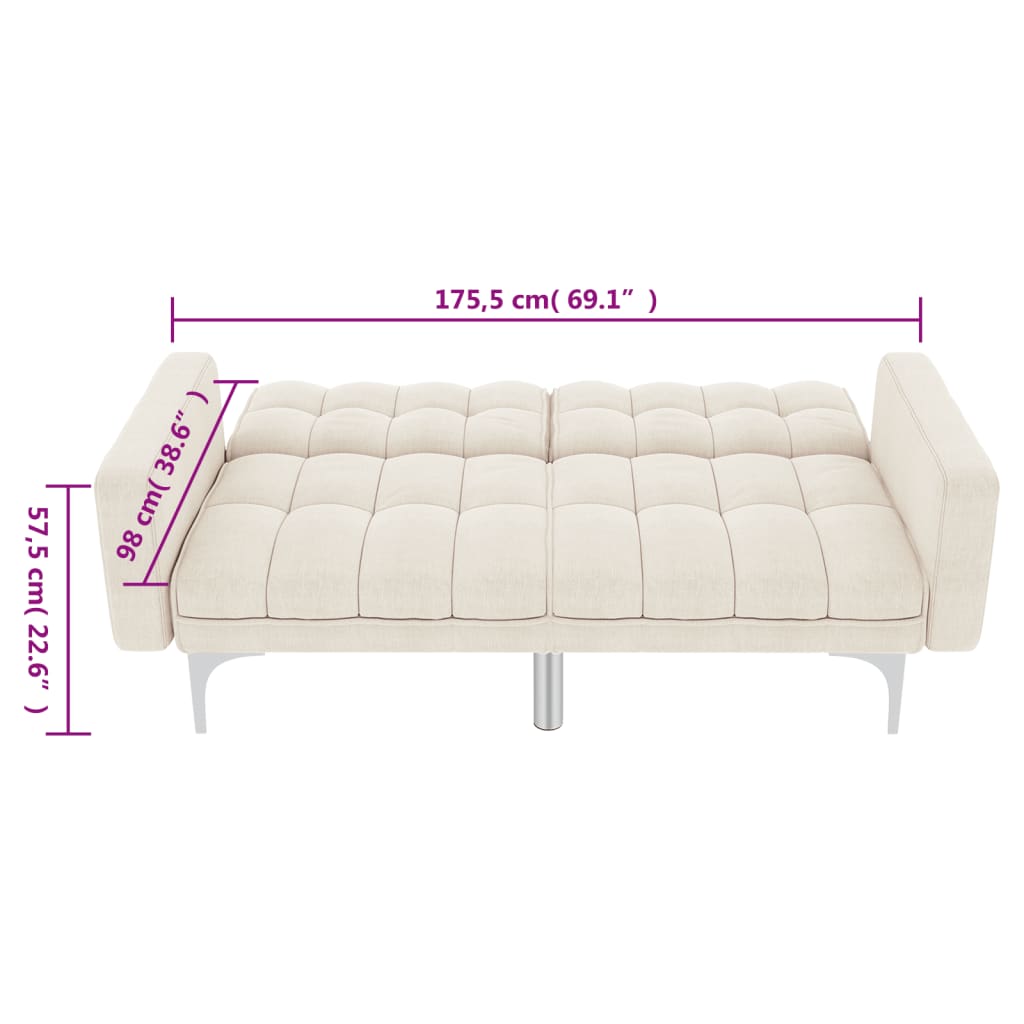 vidaXL Schlafsofa Creme Stoff