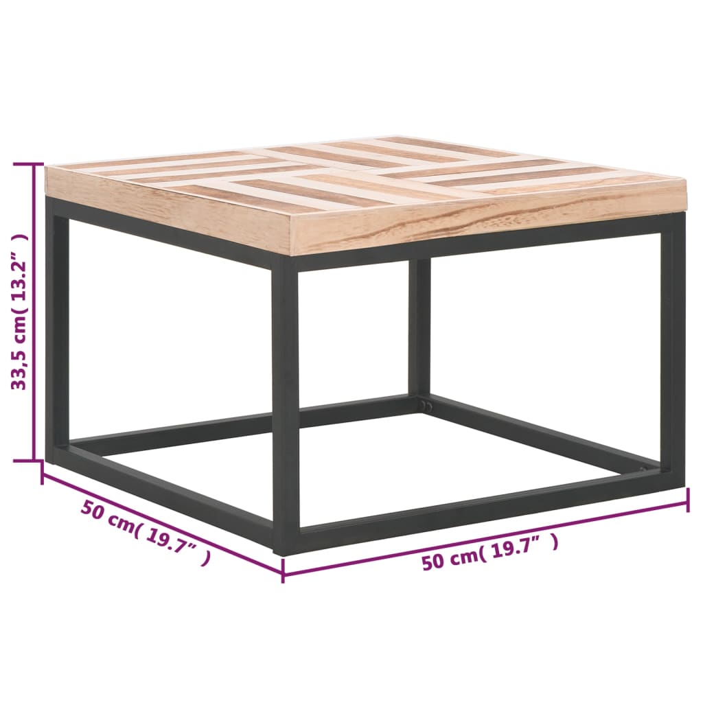 vidaXL Couchtisch 50×50×33,5 cm Massivholz
