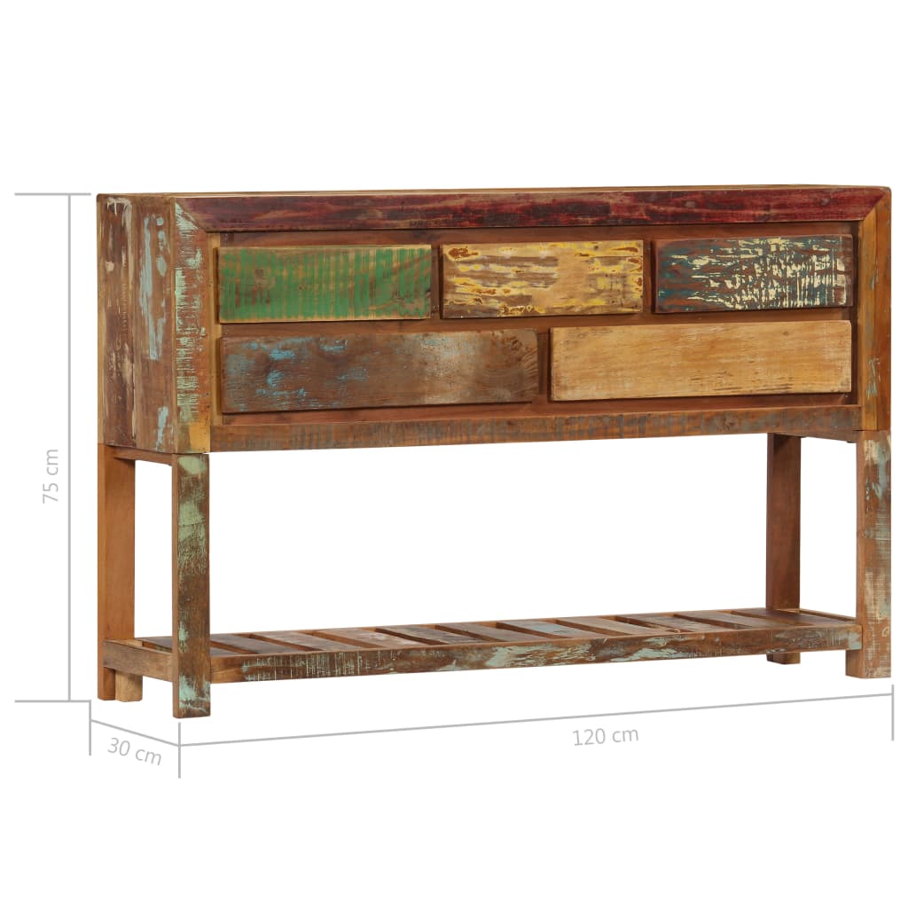 vidaXL Sideboard 120x30x75 cm Altholz Massiv