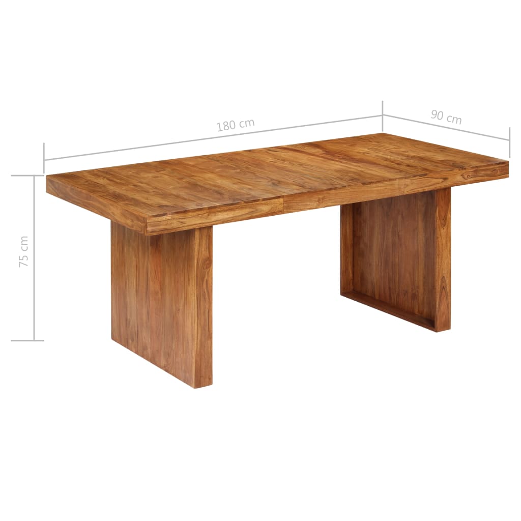 vidaXL Esstisch Massivholz Akazie 180x90x75 cm