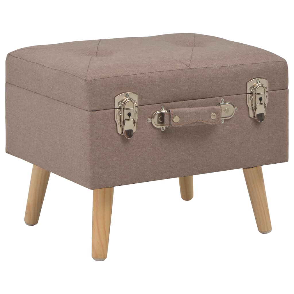 vidaXL Hocker mit Stauraum 40 cm Beige Stoff