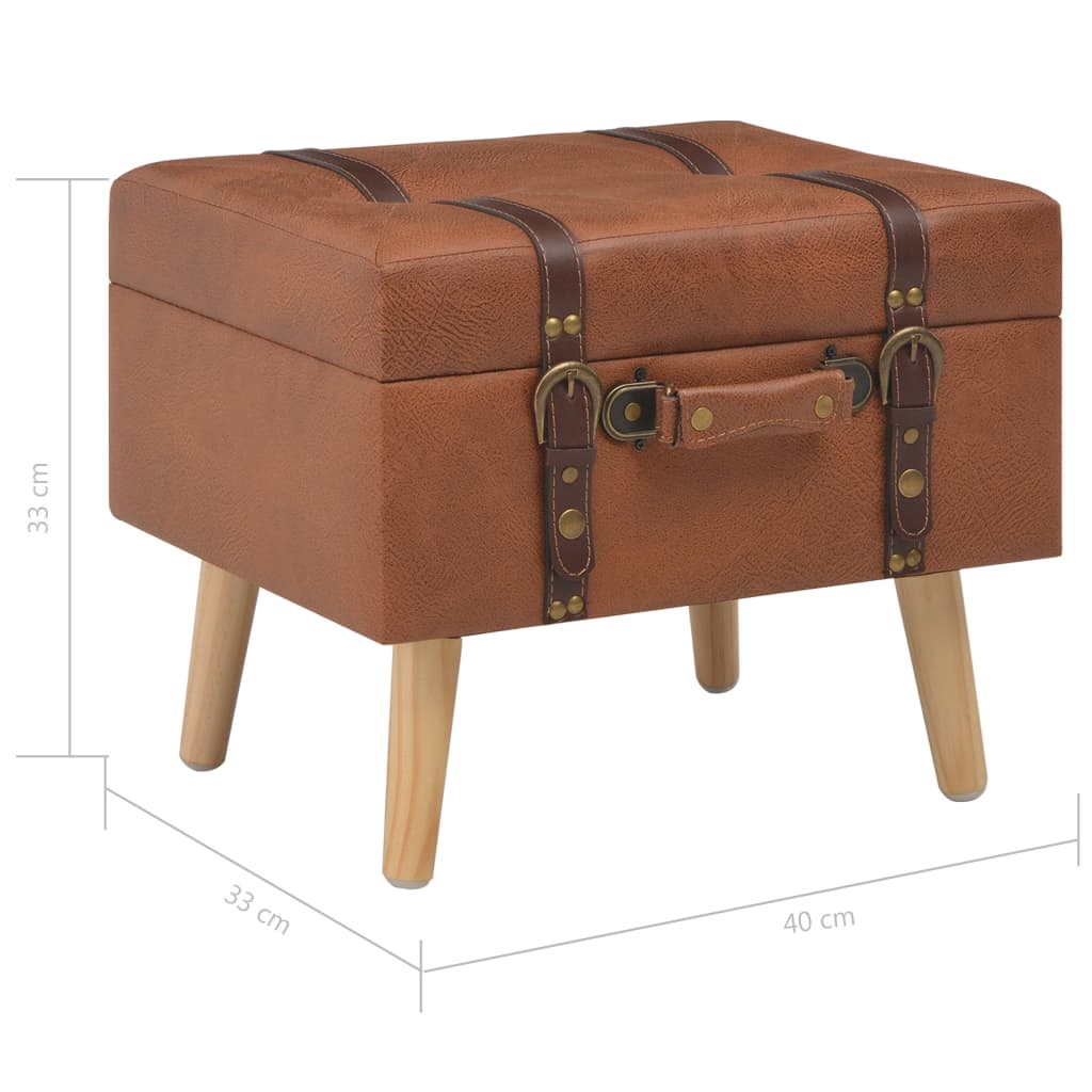 vidaXL Hocker mit Stauraum 40 cm Hellbraun Kunstleder