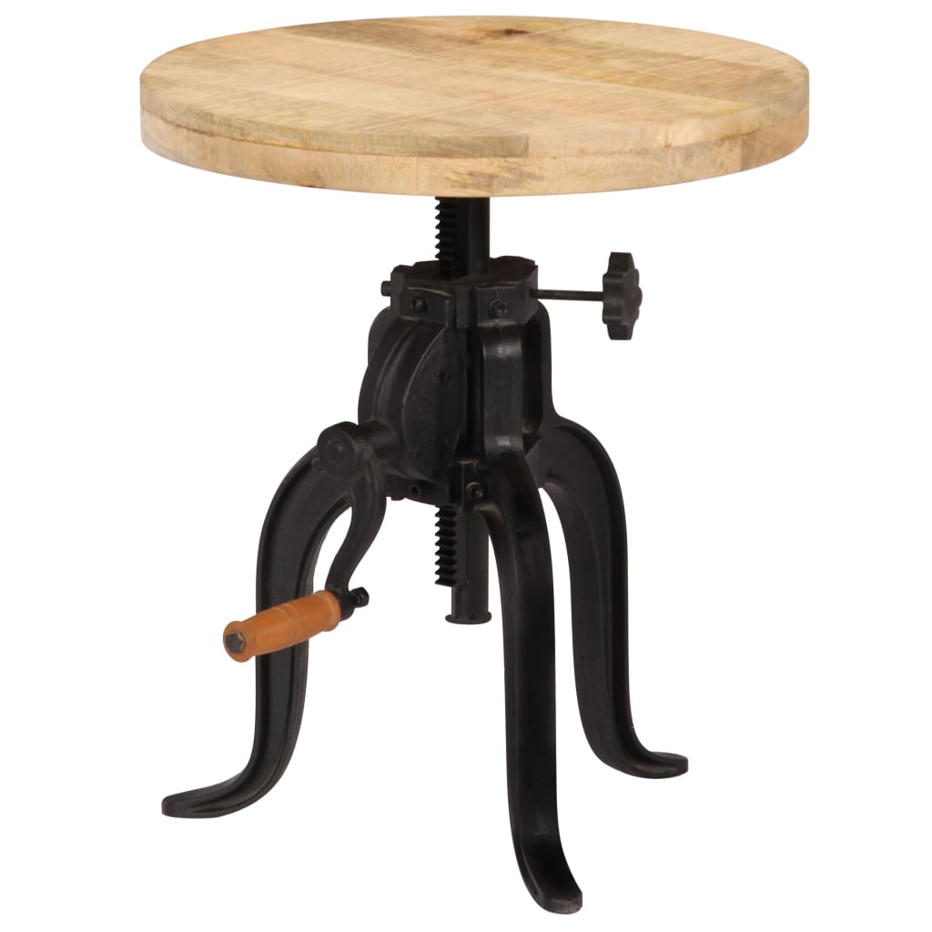 vidaXL Beistelltisch 45 x (45-62) cm Massivholz Mango und Gusseisen