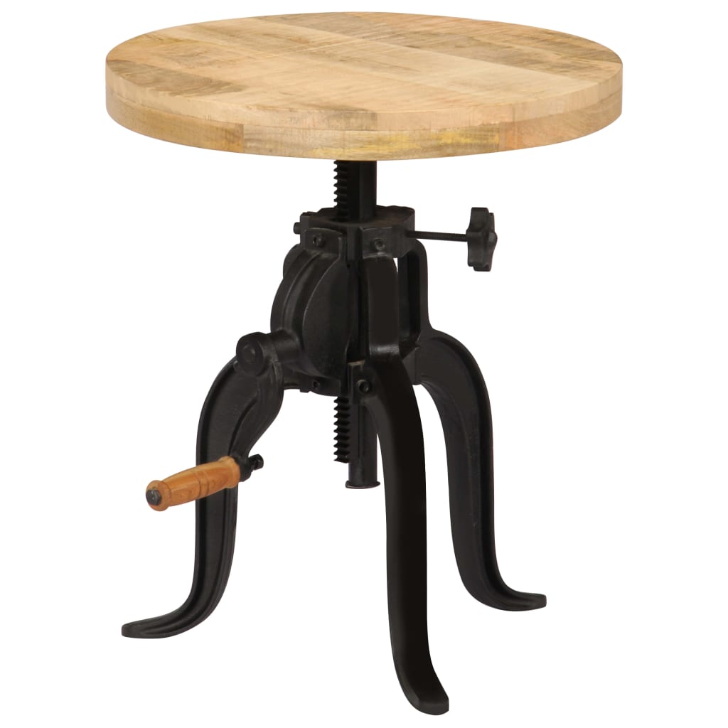 vidaXL Beistelltisch 45 x (45-62) cm Massivholz Mango und Gusseisen
