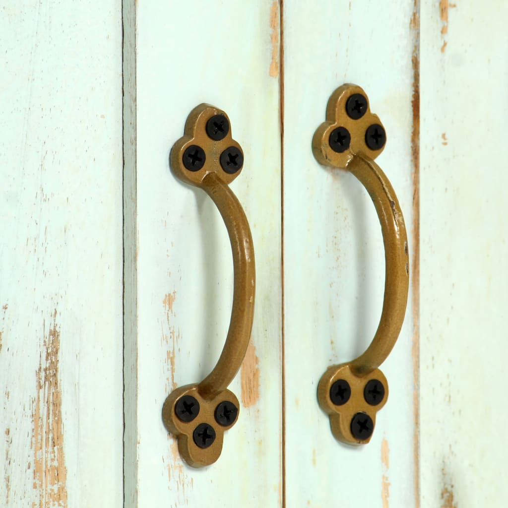 vidaXL Sideboard Hellblau 110x35x70 cm Massivholz Mango