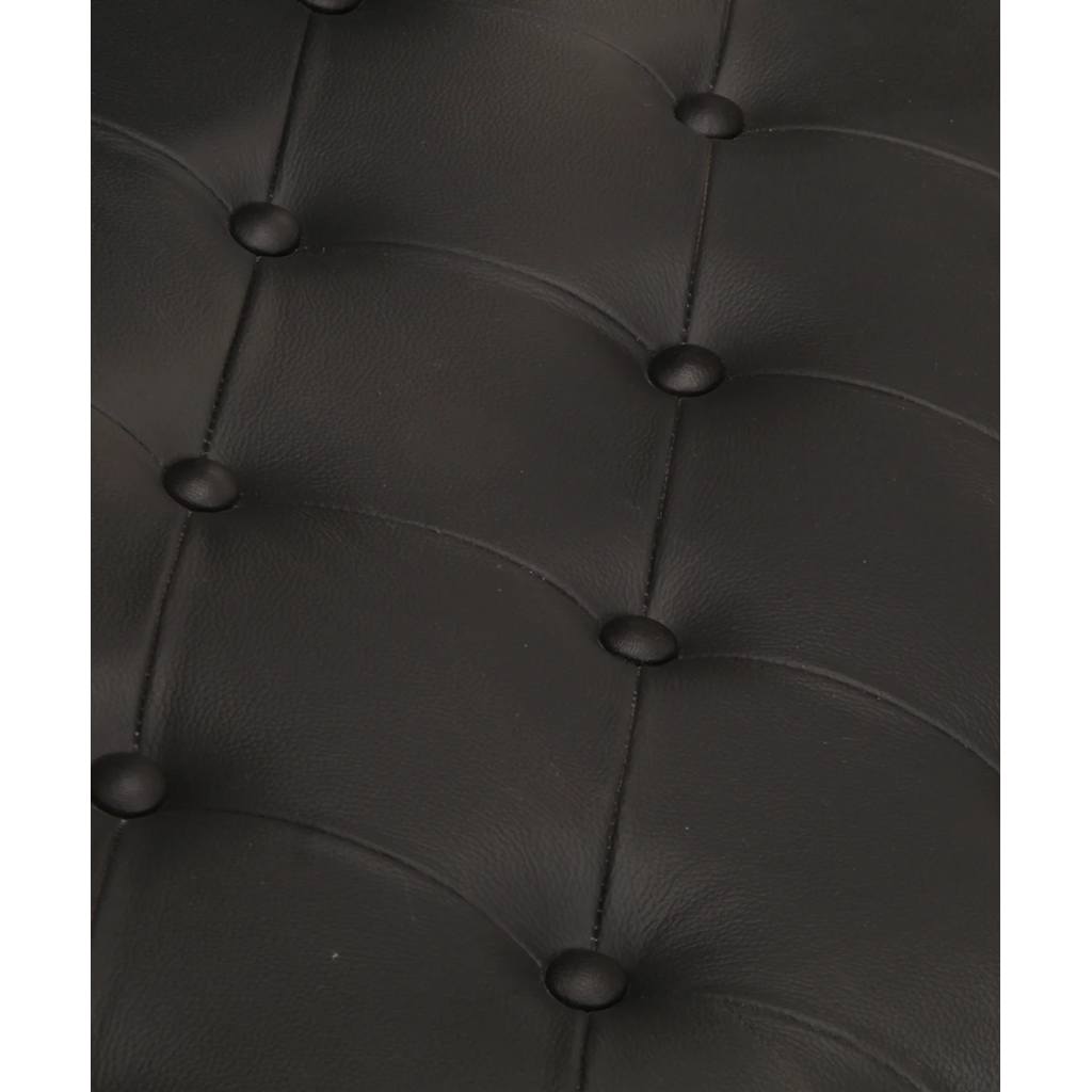 vidaXL Fliegersessel Schwarz Echtleder