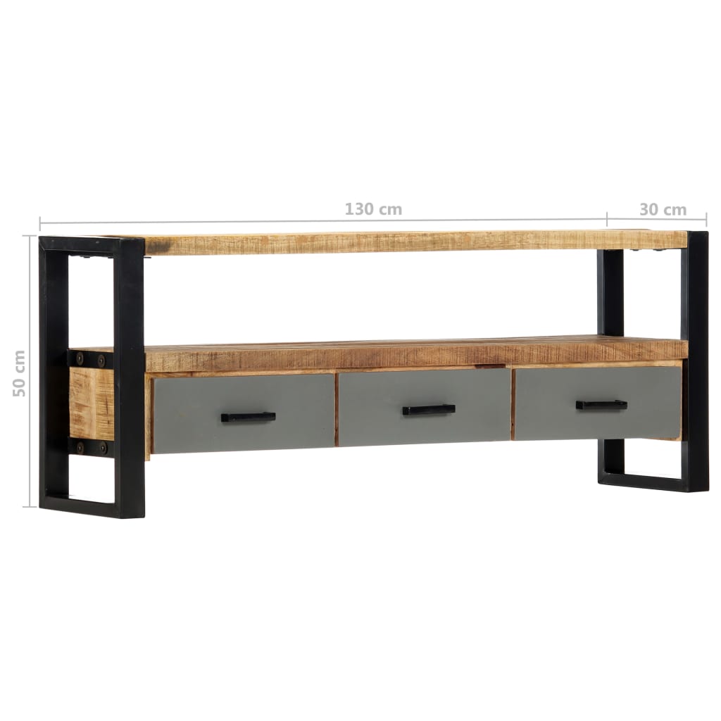 vidaXL TV-Schrank 130 x 30 x 50 cm Massivholz Mango