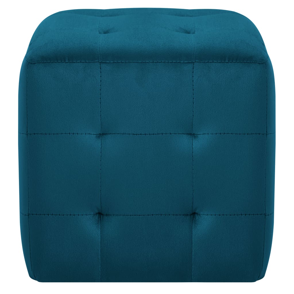 vidaXL Nachttische 2 Stk. Blau 30×30×30 cm Samtstoff