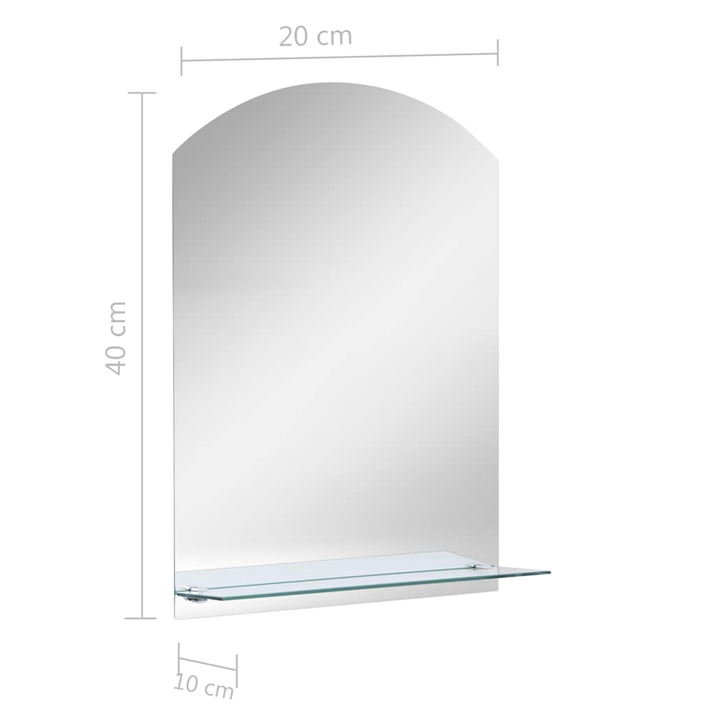 vidaXL Wandspiegel mit Regal 20×40 cm Hartglas