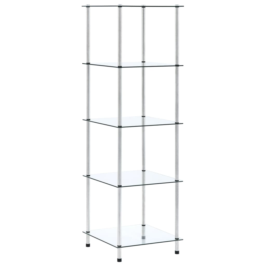 vidaXL Regal mit 3 Ablagen Transparent 40x40x67 cm Hartglas