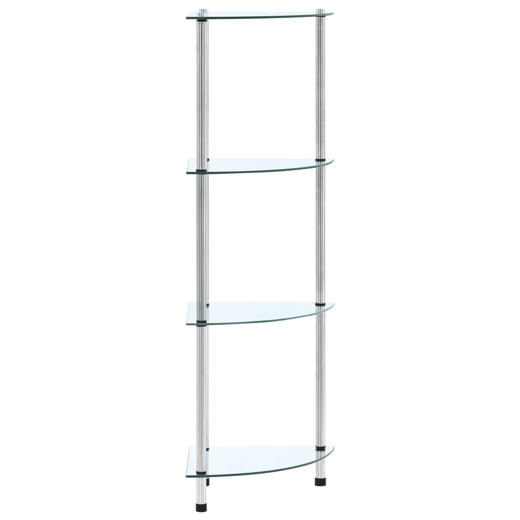 vidaXL Regal mit 3 Ablagen Transparent 30x30x67 cm Hartglas