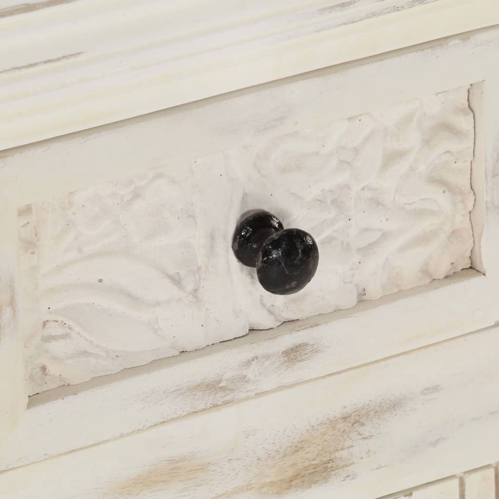 vidaXL Sideboard Weiß 65x30x75 cm Massivholz Mango