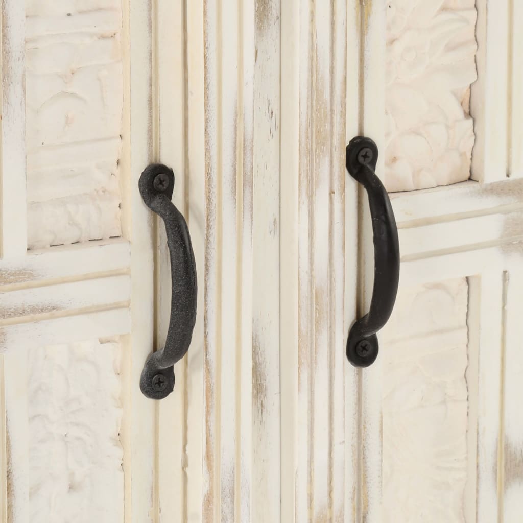 vidaXL Sideboard Weiß 65x30x75 cm Massivholz Mango