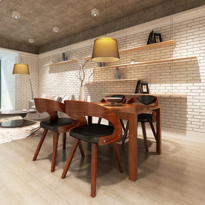 vidaXL Esszimmerstühle 2 Stk. Braun Kunstleder