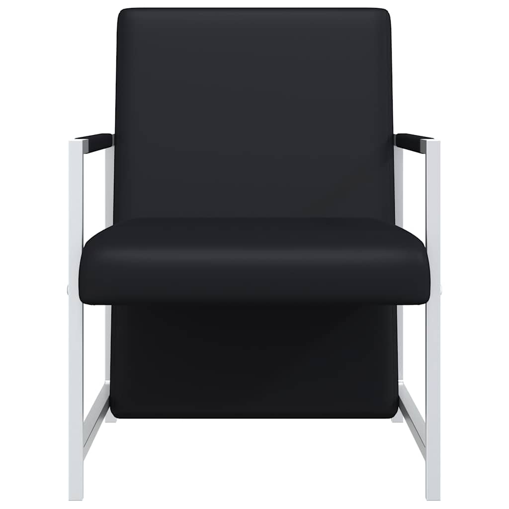 vidaXL Sessel 2 Stk. Verchromtes Gestell Schwarz Kunstleder
