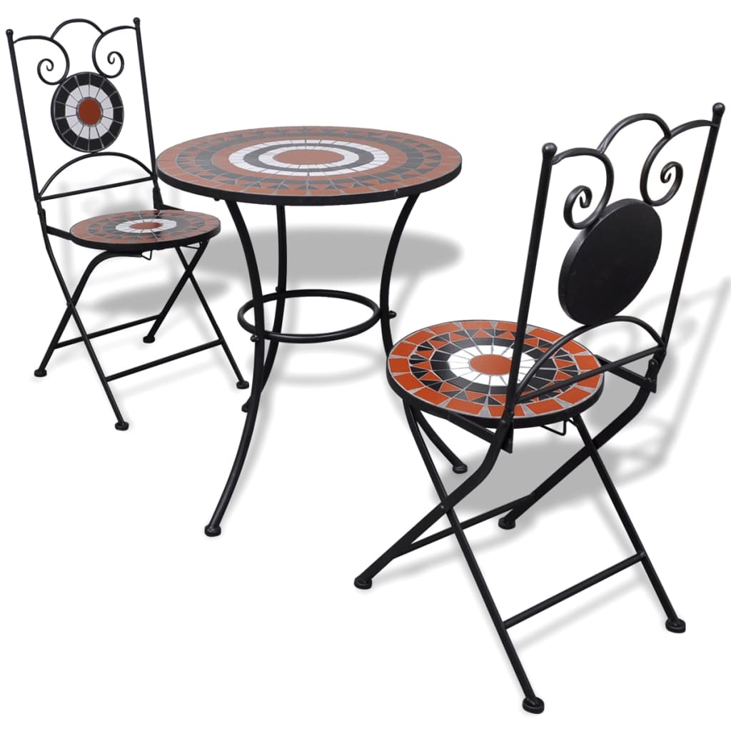 vidaXL 3-tlg. Bistro-Set Keramik Terrakotta