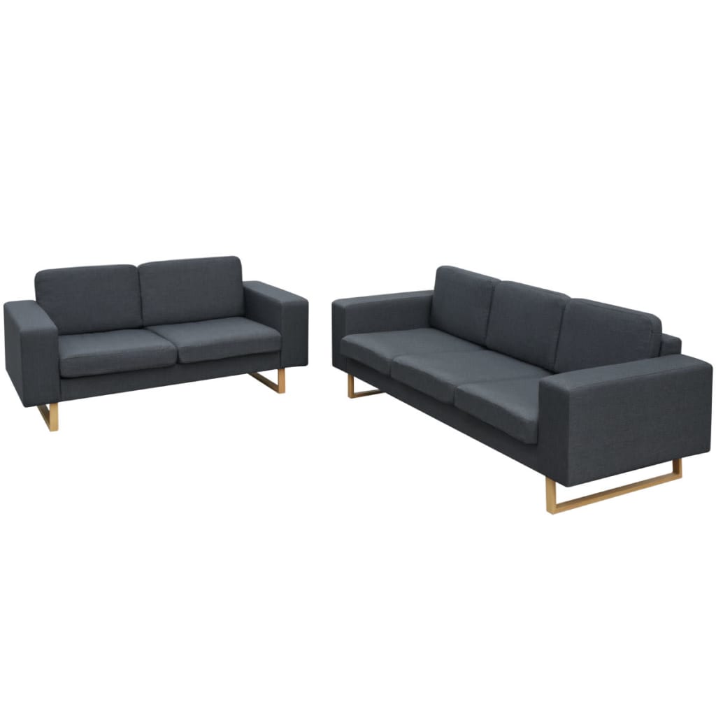 vidaXL Sofa 3-Sitzer Stoff Hellgrau