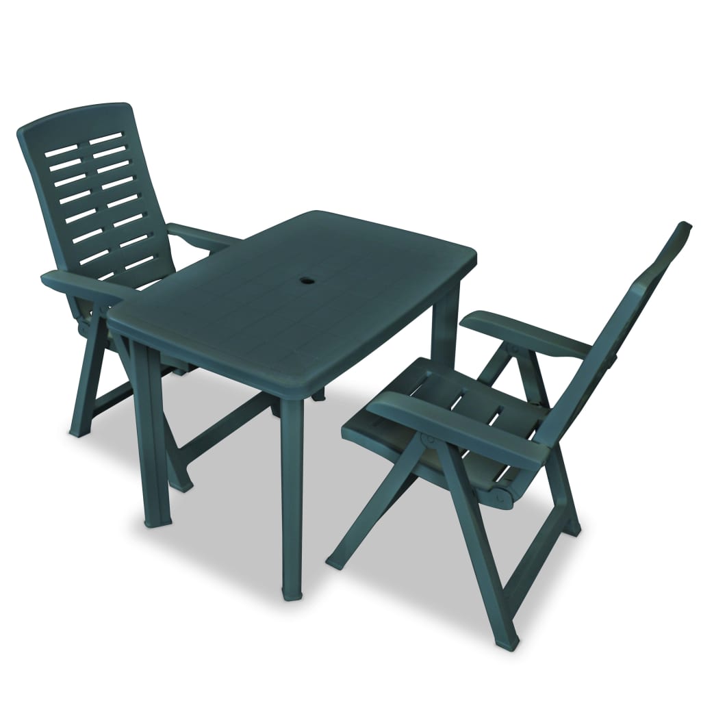 vidaXL 3-tlg. Bistro-Set Kunststoff Weiß