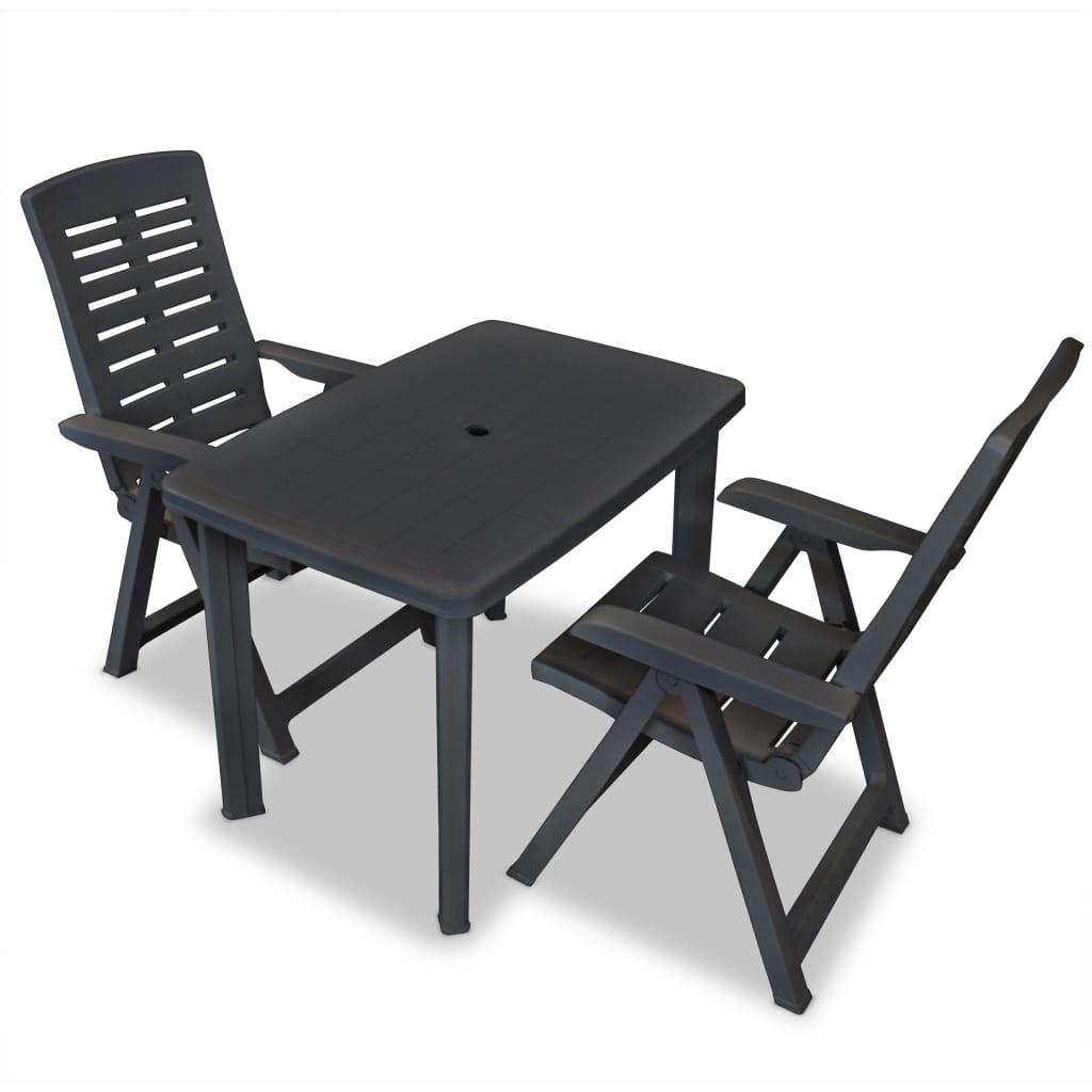 vidaXL 3-tlg. Bistro-Set Kunststoff Weiß
