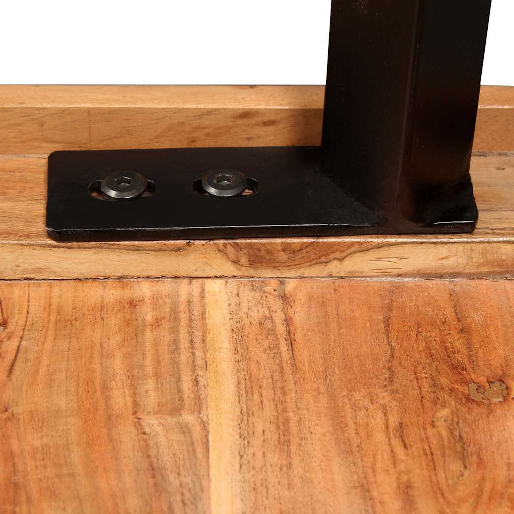 vidaXL Bar-Set 3-tlg. Massivholz Akazie und Echtleder