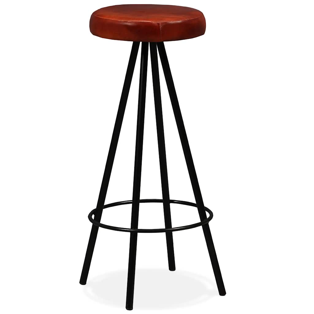 vidaXL 3-tlg. Bar-Set Altholz Massiv und Echtleder