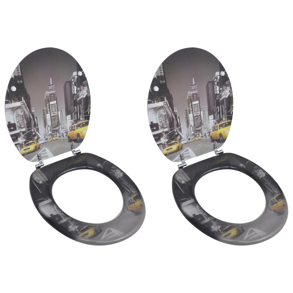 vidaXL Toilettensitz MDF Deckel Schlichtes Design Weiß