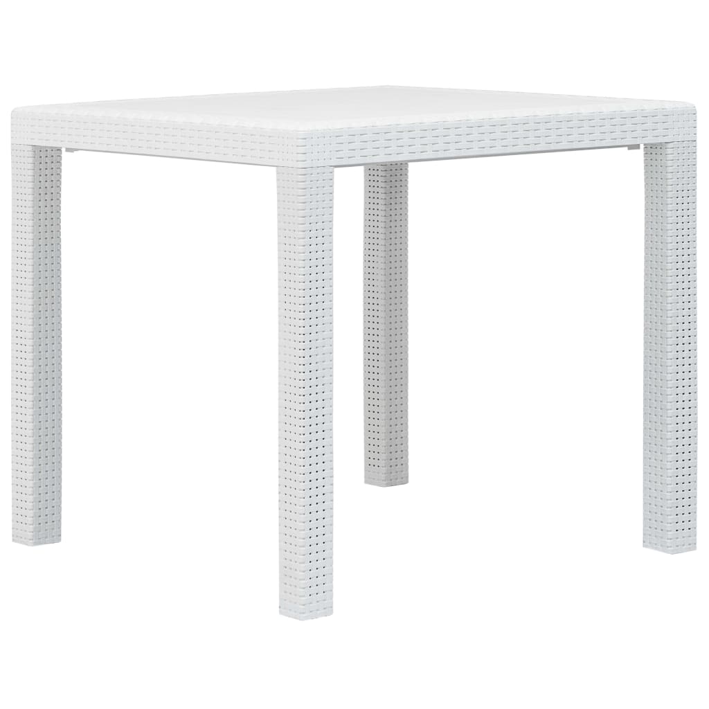 vidaXL 3-tlg. Bistro-Set Kunststoff Weiß Rattan-Optik