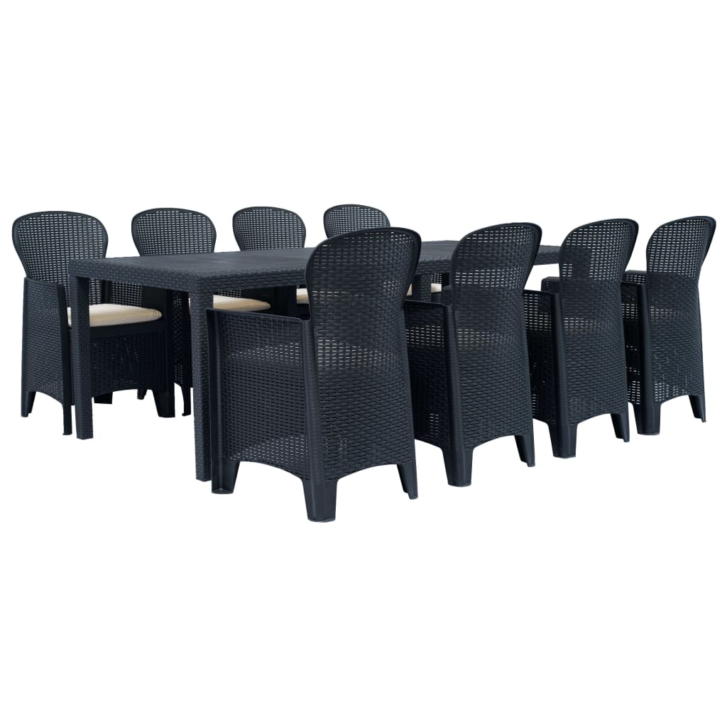 vidaXL 3-tlg. Bistro-Set Kunststoff Weiß Rattan-Optik