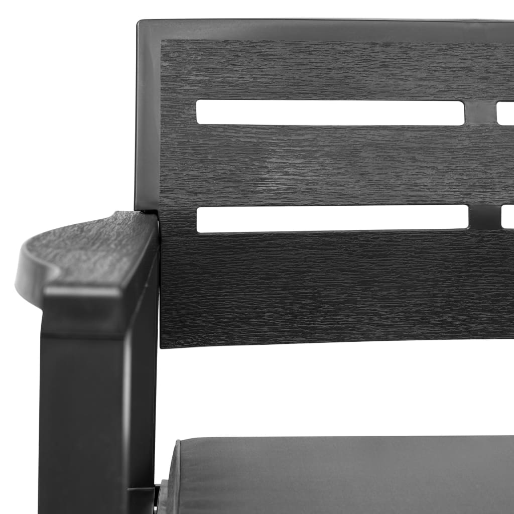 vidaXL 4-teiliges Gartenmöbel-Set Anthrazit Kunststoff