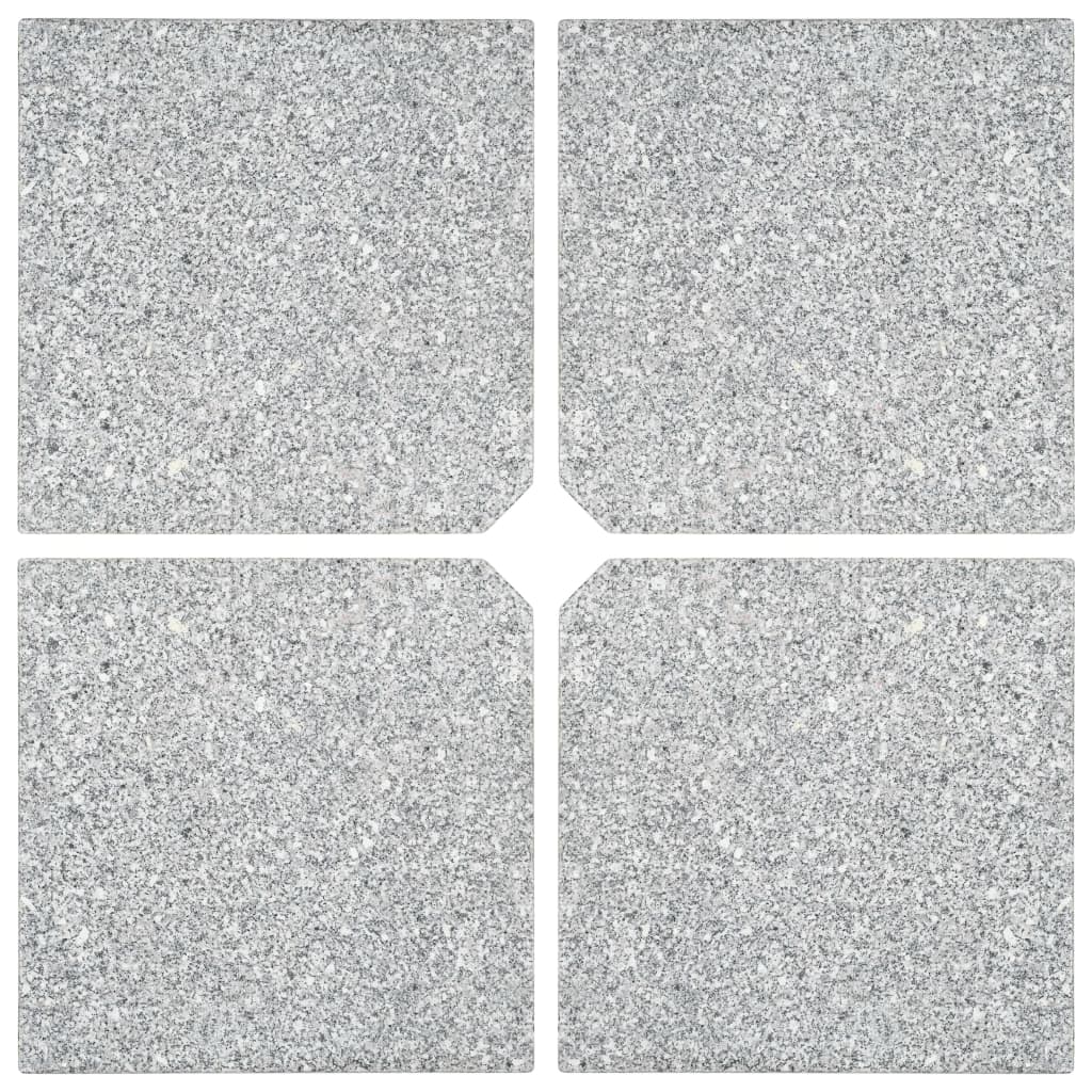 vidaXL Schirm-Gewichtsplatten 4 Stk. Quadratisch Grau Granit 100 kg