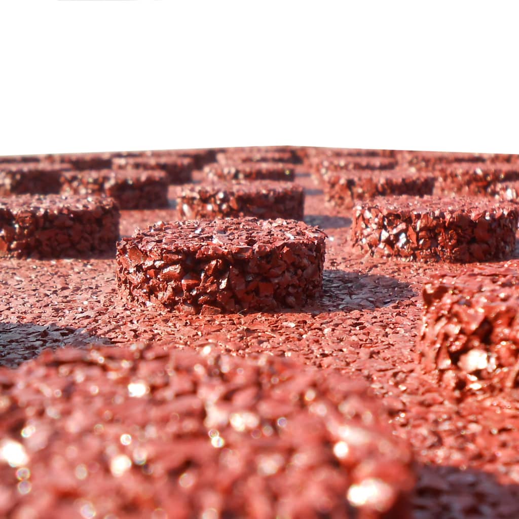 vidaXL Fallschutzfliesen 12 Stk. Gummi 50 x 50 x 3 cm Rot