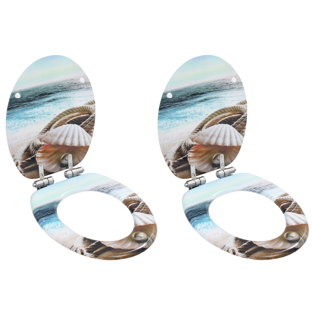 vidaXL Toilettensitz MDF Deckel Schlichtes Design Weiß