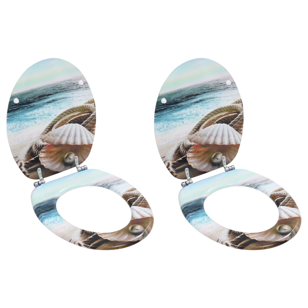 vidaXL Toilettensitz MDF Deckel Schlichtes Design Weiß