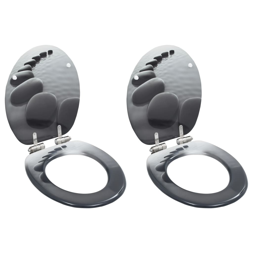 vidaXL Toilettensitz MDF Deckel Schlichtes Design Weiß