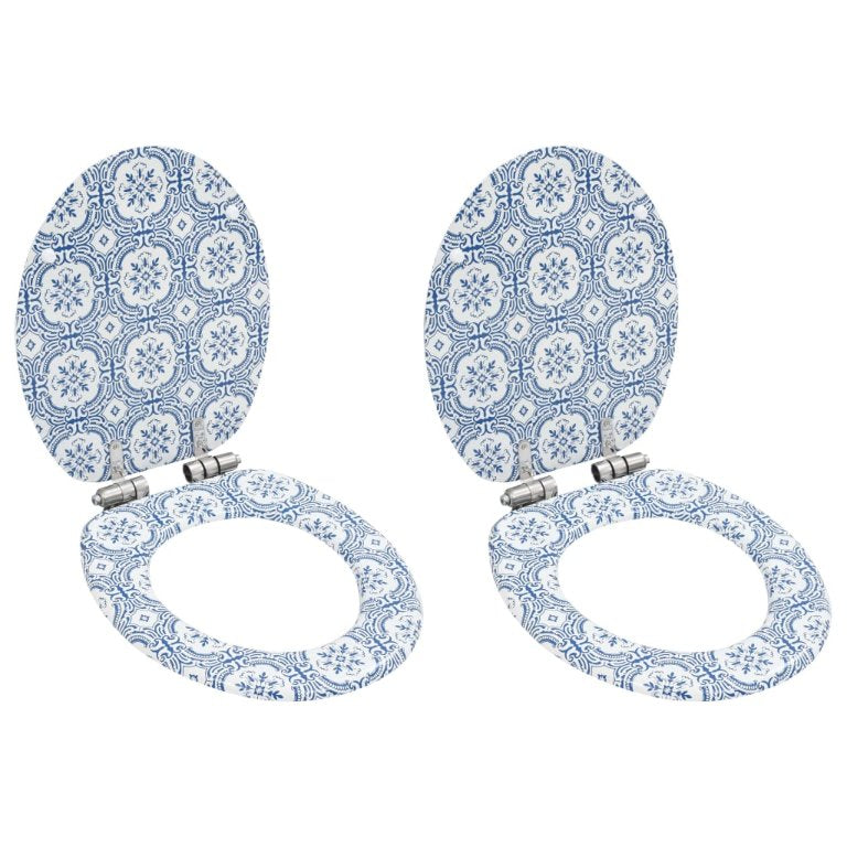 vidaXL Toilettensitz MDF Deckel Schlichtes Design Weiß