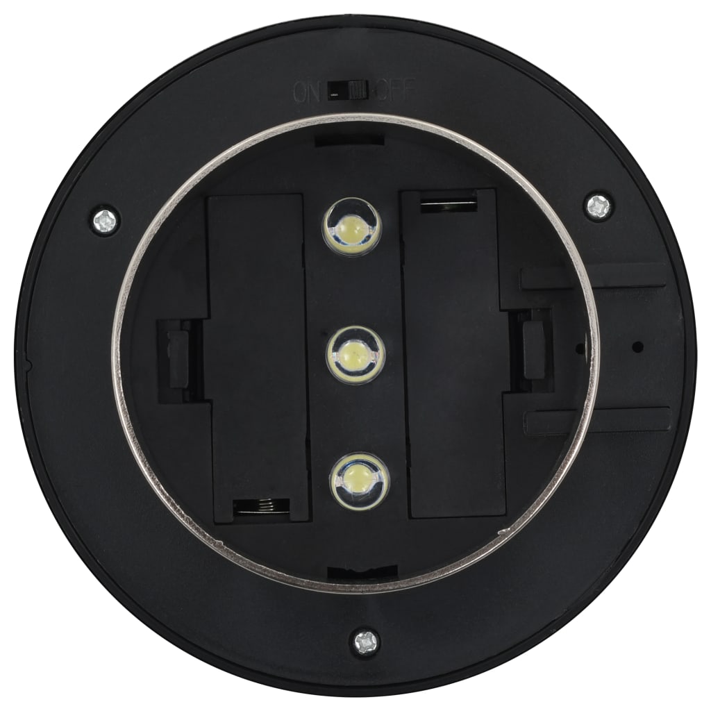 vidaXL Solar-Außenleuchten 12 Stk. LED Rund 12 cm Weiß