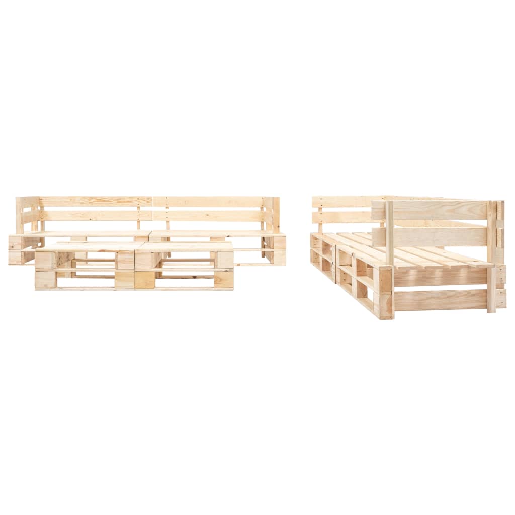 vidaXL 6-tlg. Paletten-Lounge-Set Holz Natur
