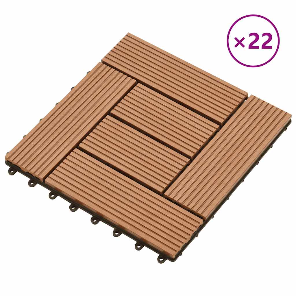 vidaXL 22 Stk. Terrassenfliesen 30 x 30 cm 2 qm WPC Braun