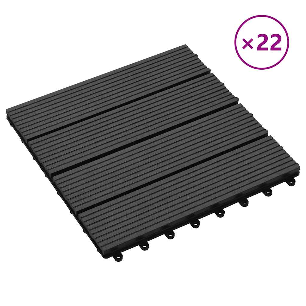 vidaXL 22 Stk. Terrassenfliesen 30 x 30 cm 2 qm WPC Braun