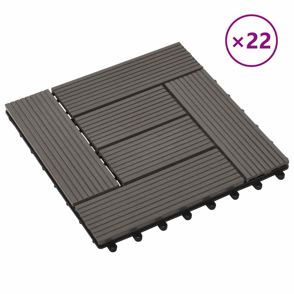 vidaXL 22 Stk. Terrassenfliesen 30 x 30 cm 2 qm WPC Braun