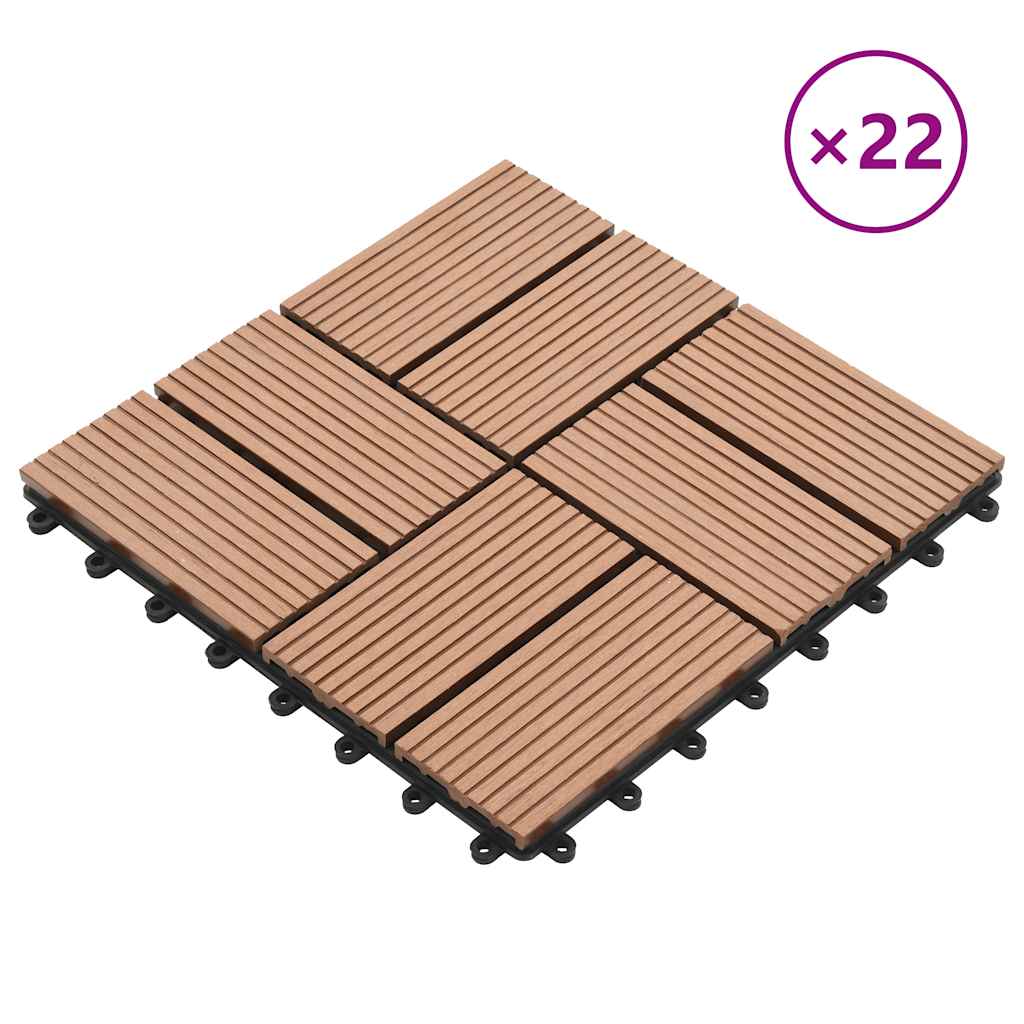 vidaXL 22 Stk. Terrassenfliesen 30 x 30 cm 2 qm WPC Braun