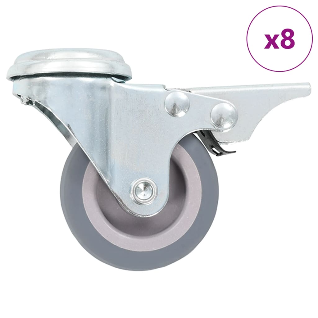 vidaXL Lenkrollen mit Bolzenloch und Doppelbremsen 4 Stk. 50 mm