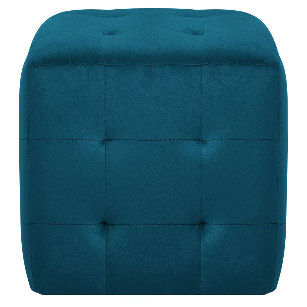 vidaXL Pouf 2 Stk. Blau 30x30x30 cm Samtstoff