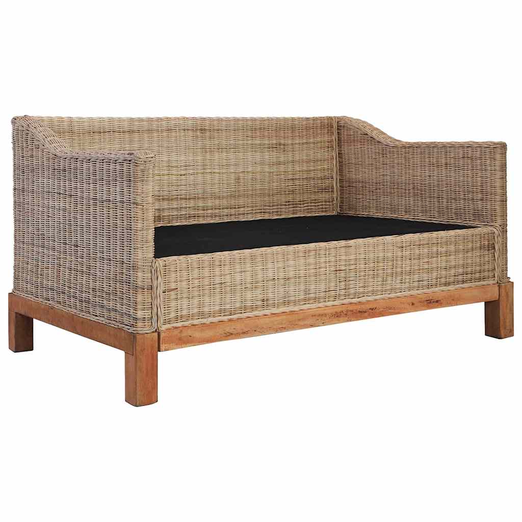 vidaXL 2-tlg. Sofagarnitur mit Kissen Natur Rattan