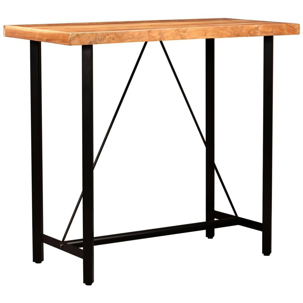 vidaXL 5-tlg. Bar-Set Massivholz und Echtleder