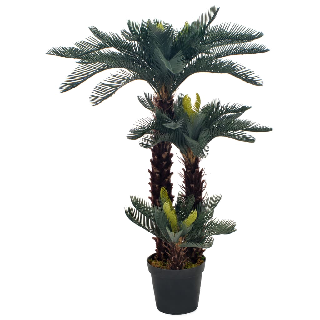 vidaXL Künstliche Pflanze Cycas-Palme mit Topf Grün 90 cm