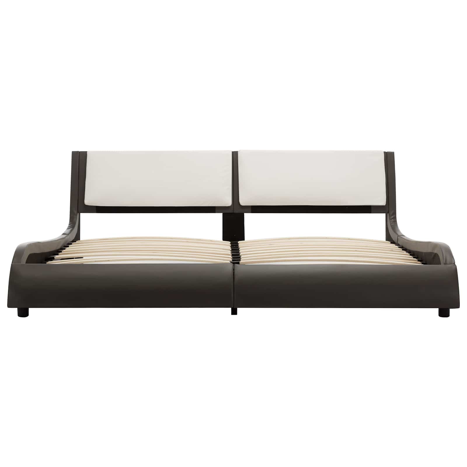 vidaXL Bettrahmen Grau und Weiß 160 x 200 cm Kunstleder