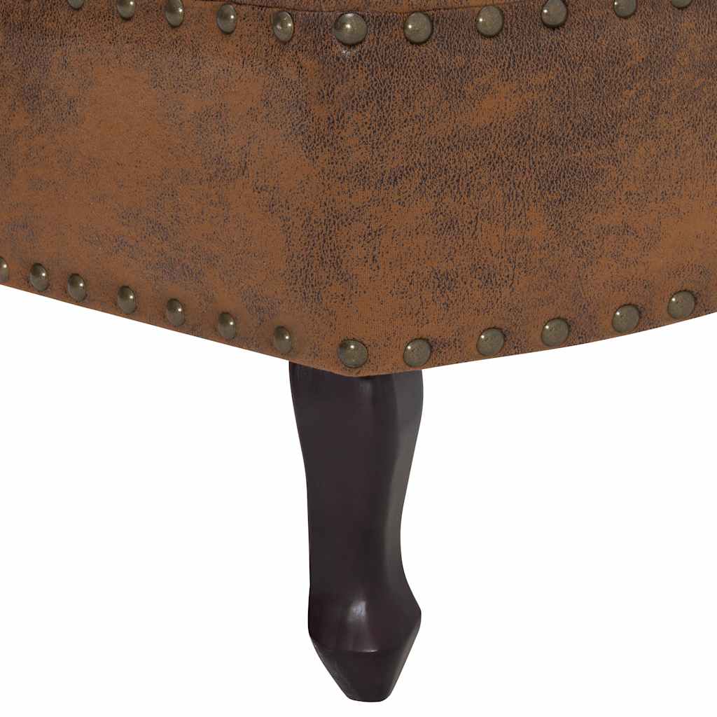 vidaXL Chaiselongue Braun Wildleder-Optik